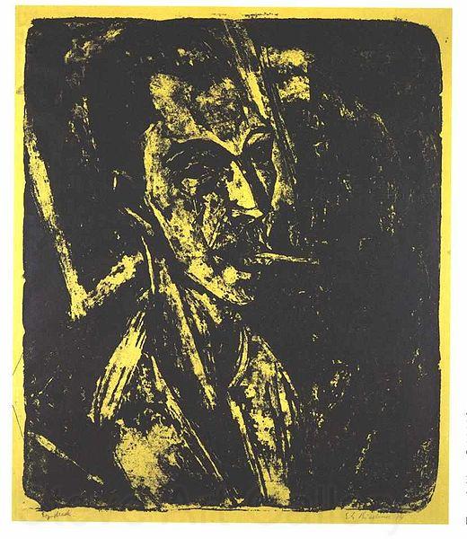 Ernst Ludwig Kirchner Selfportrait with cigarette